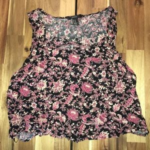 Forever 21 floral crop top pink
